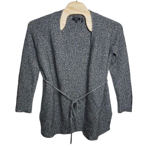 Theory Malinka Mouline Wrap Cardigan Tie Sweater Cashmere Sz Large‎ Women's - Picture 3 of 6